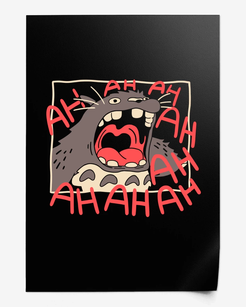 Print Negro de TOTORO RISA
