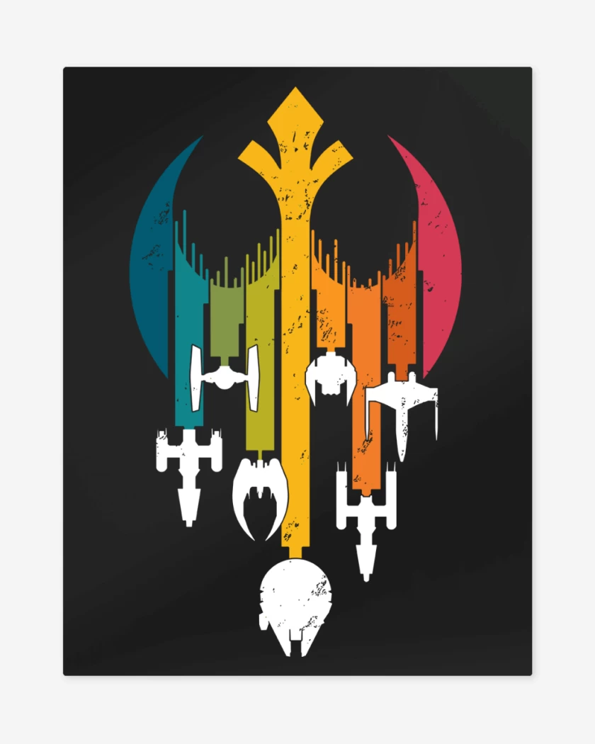 Print metalico Negro de Rebel Arcoiris
