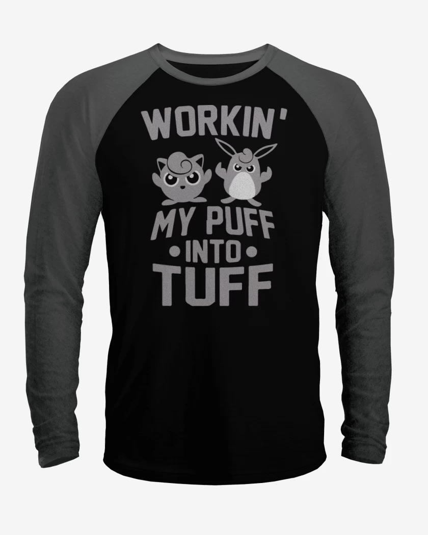 Polera Raglan Negro / Negro Heather de Puff