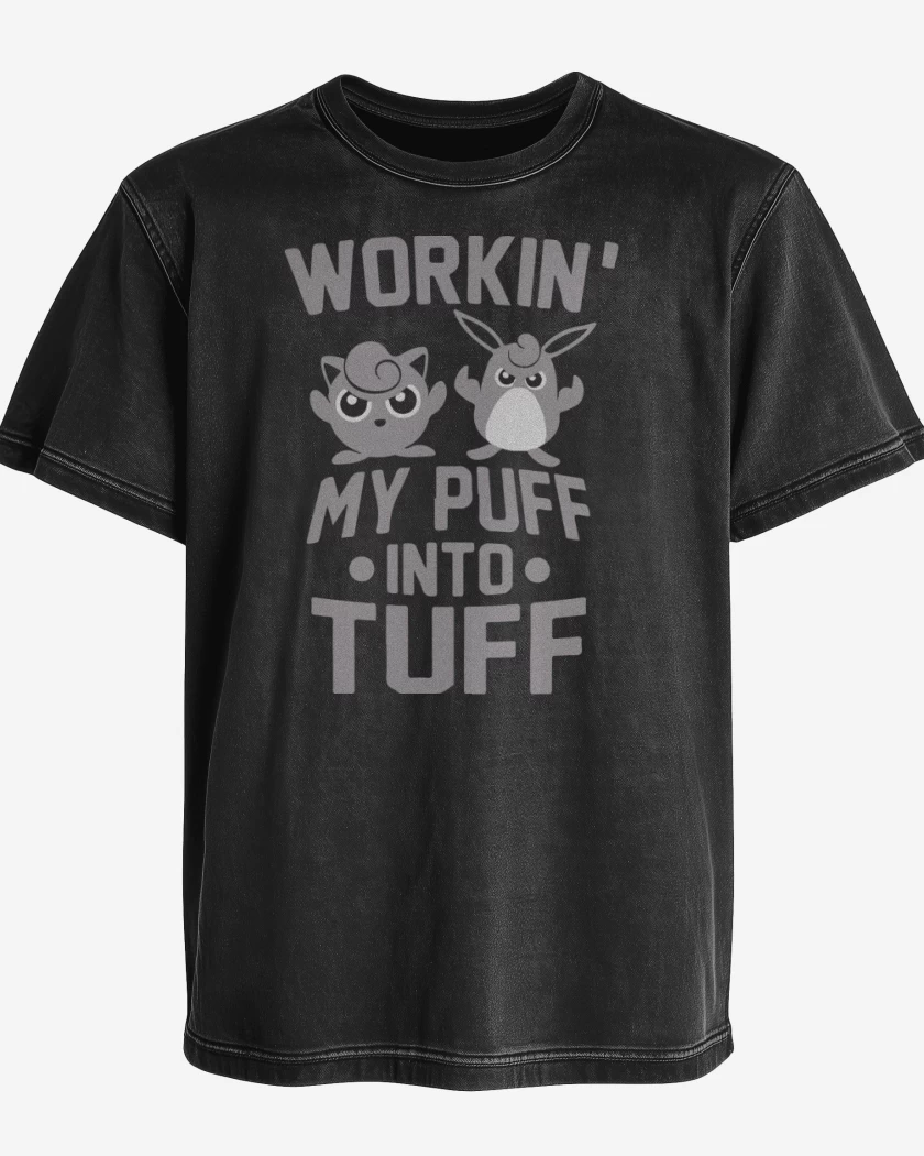 Polera desgastada Negro de Puff