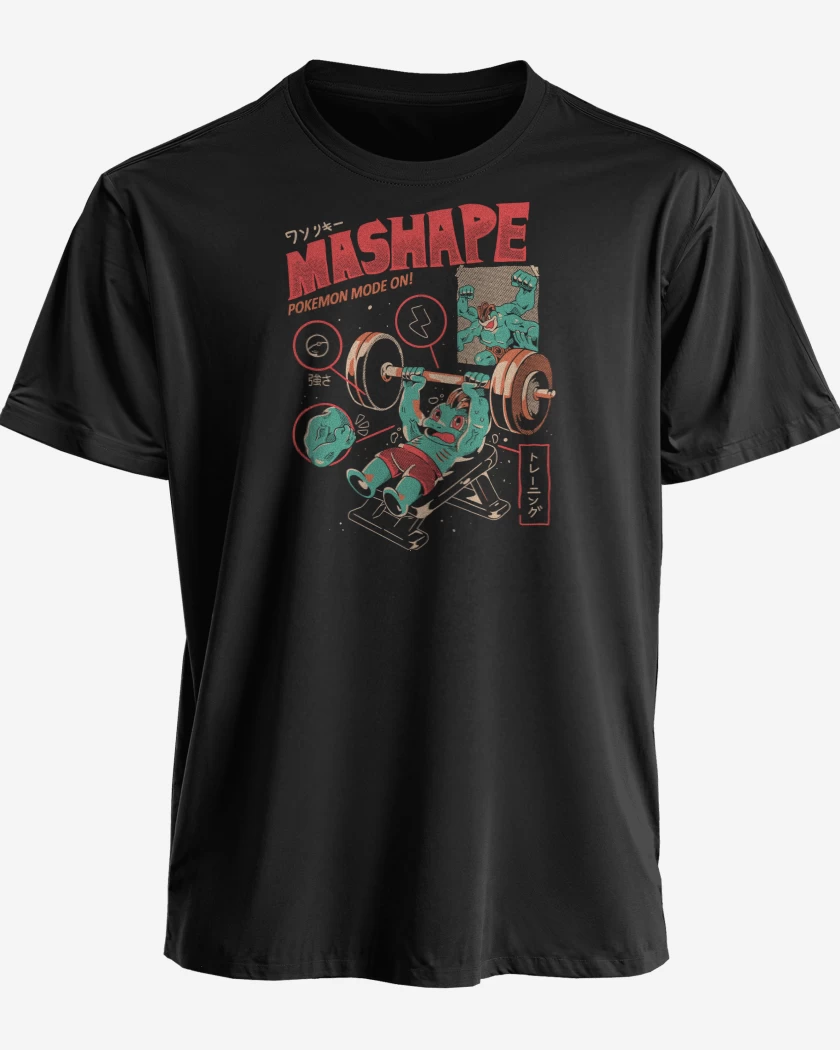 Polera premium Negro de Machop Gym