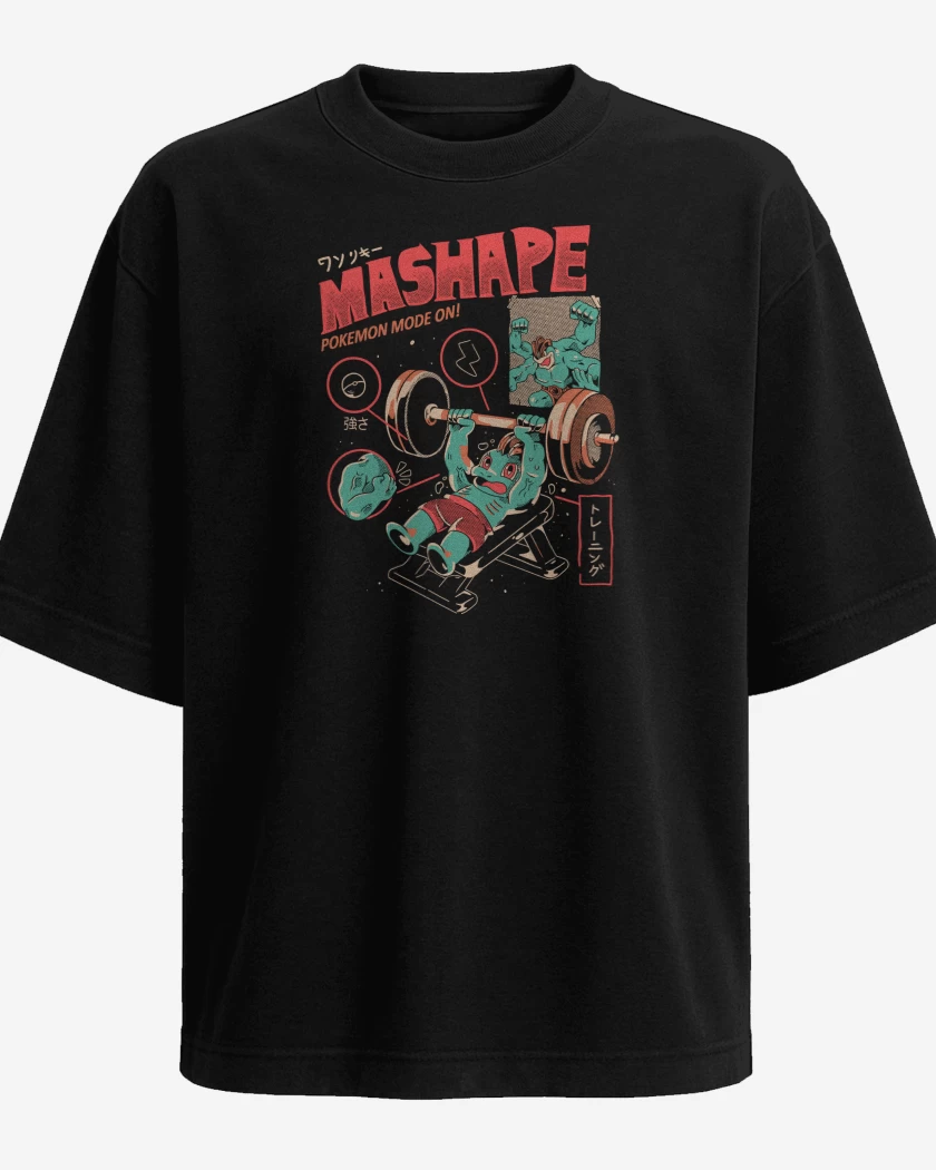 Polera Oversize Negro de Machop Gym
