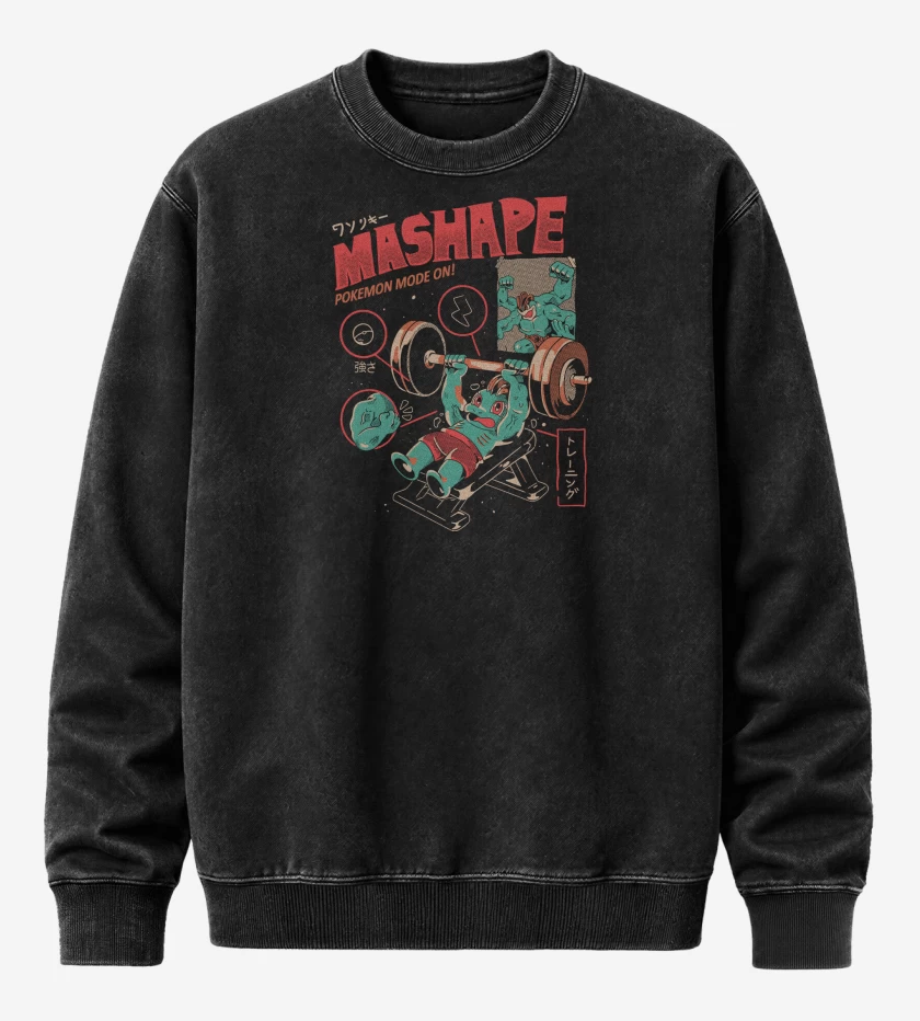 Poleron Polo Acid Wash Negro de Machop Gym