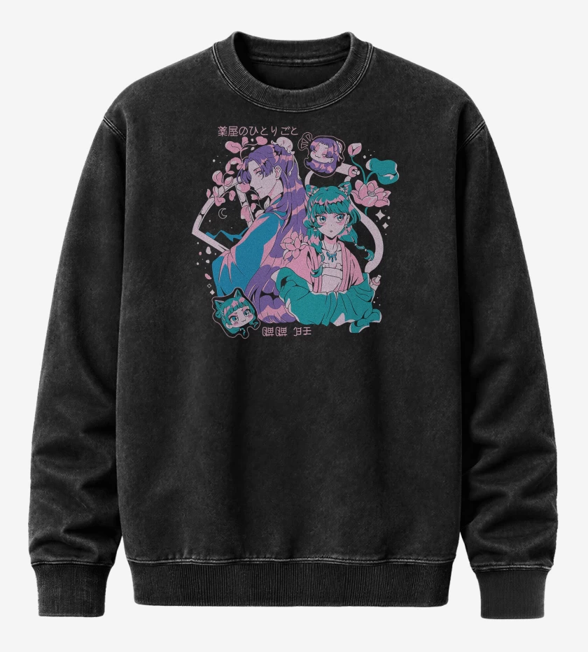 Poleron Polo Acid Wash Negro de Diario de la Boticaria