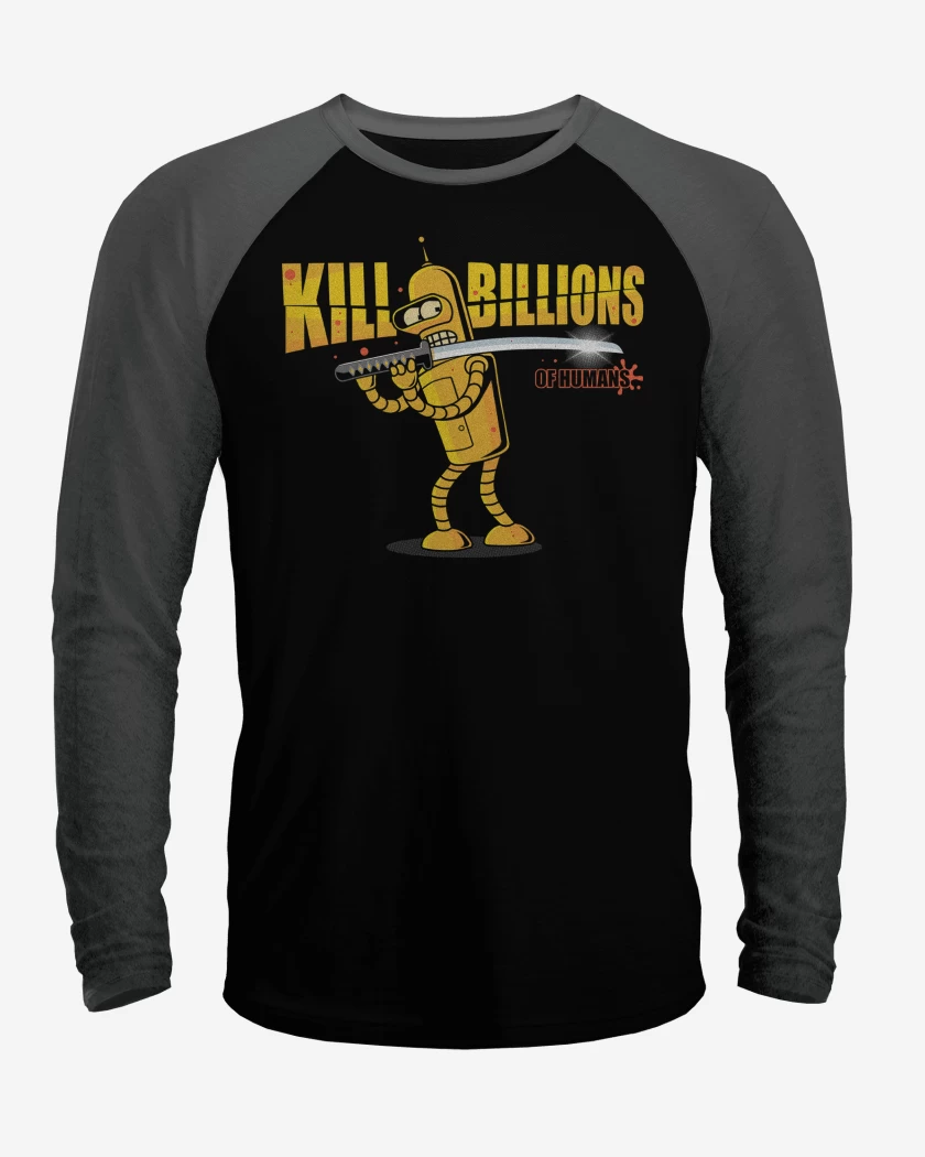 Polera Raglan Negro / Negro Heather de Kill Bender