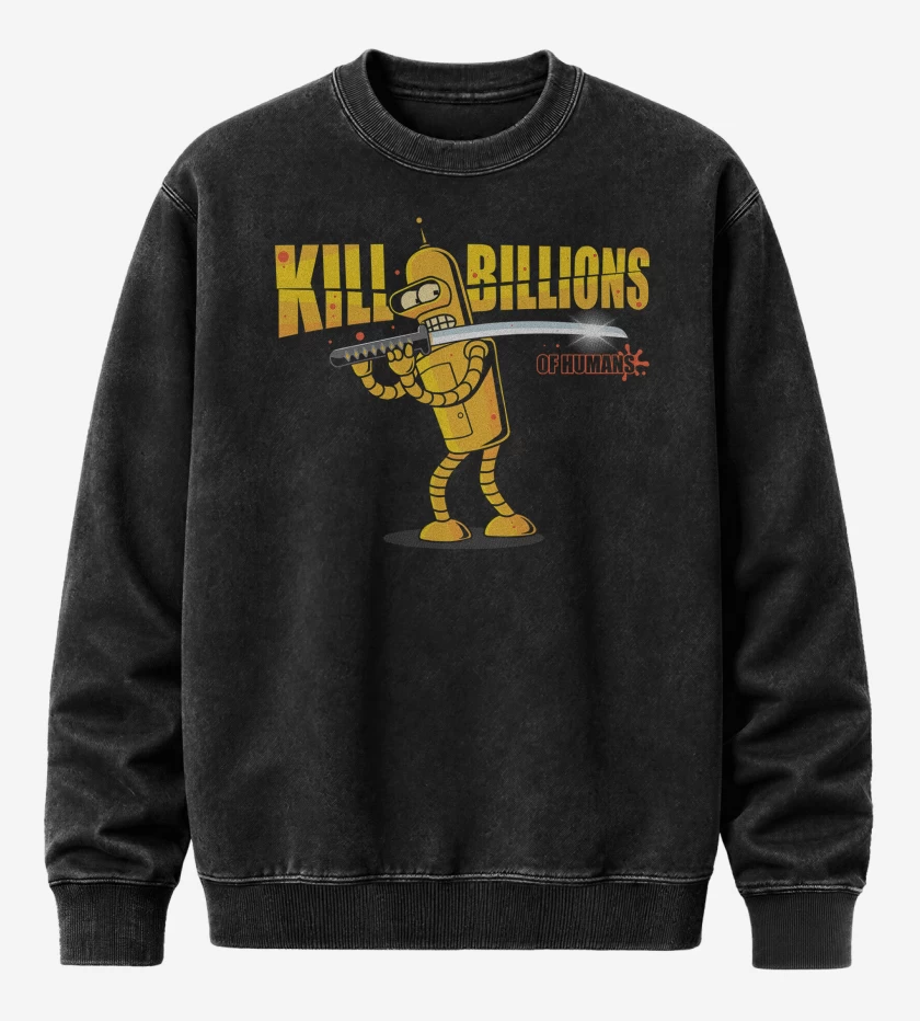 Poleron Polo Acid Wash Negro de Kill Bender