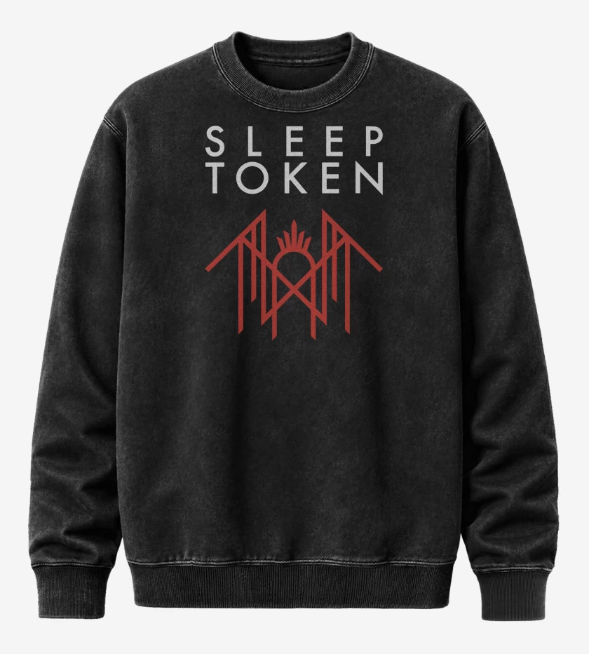 Poleron Polo Acid Wash Negro de Sleep Tokken