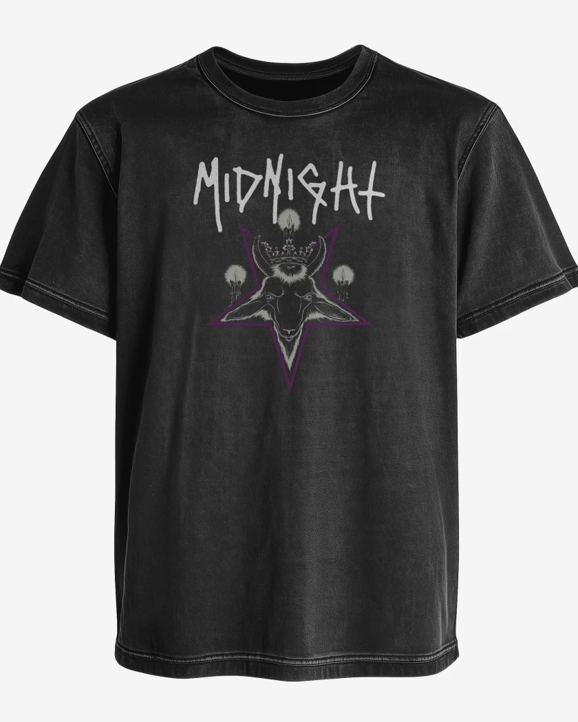 Polera desgastada Negro de Midnight Satanic