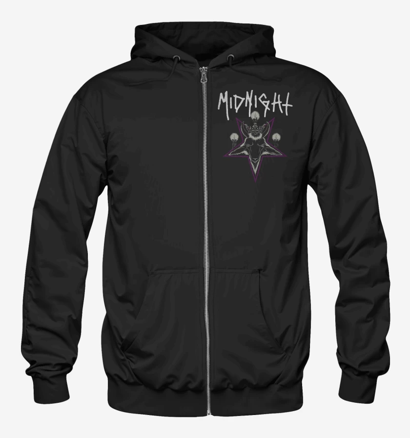 Poleron Canguro con cierre Negro de Midnight Satanic