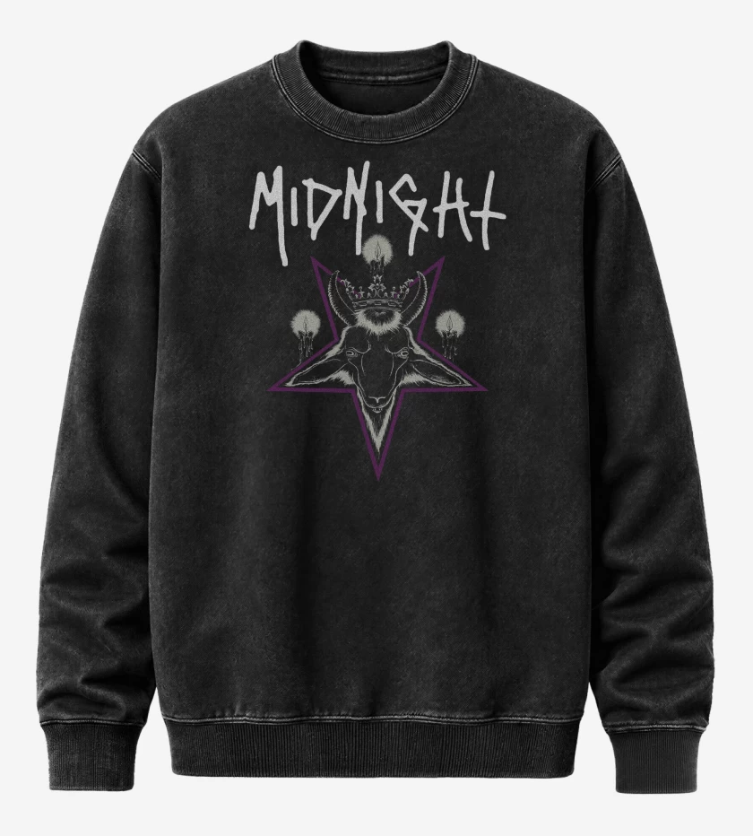 Poleron Polo Acid Wash Negro de Midnight Satanic