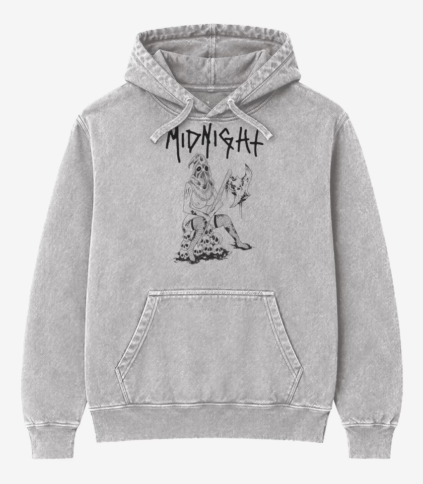 Poleron Canguro Acid Wash Gris Melange de Midnight Rehearsal Vomit