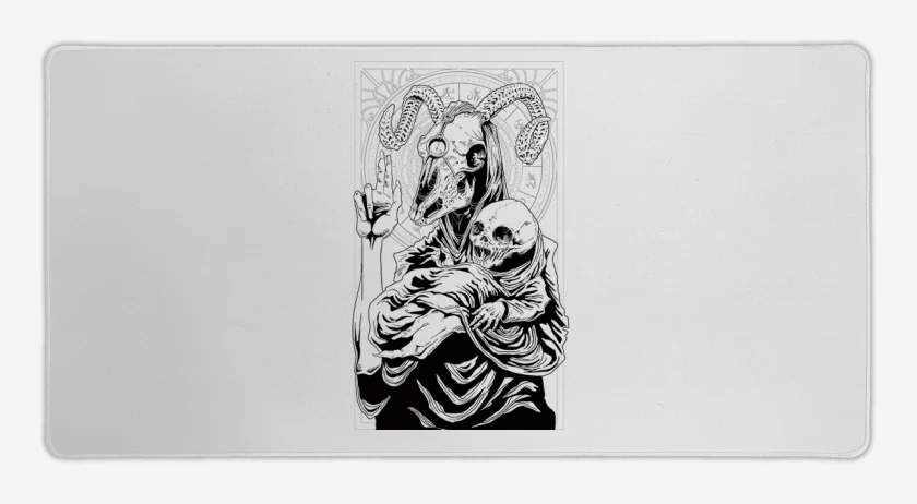 Mouse pad Gamer Blanco de Hell beast