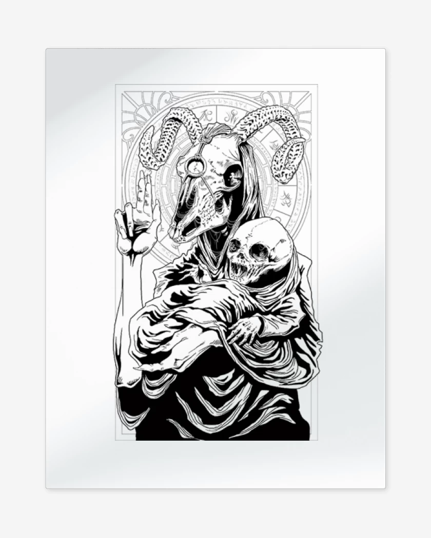 Print metalico Blanco de Hell beast