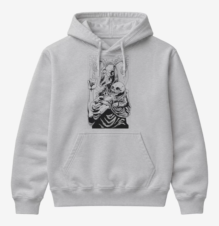 Poleron Canguro básico Gris Melange de Hell beast