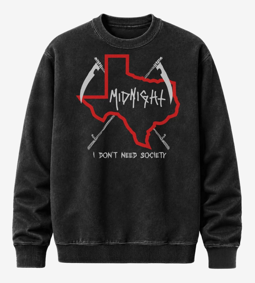 Poleron Polo Acid Wash Negro de Midnight I Dont Need Society N 