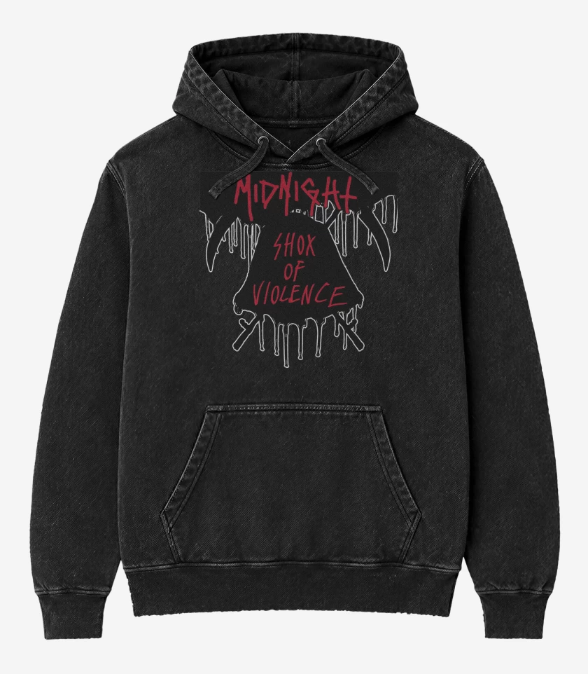 Poleron Canguro Acid Wash Midnight Shox of Violence N
