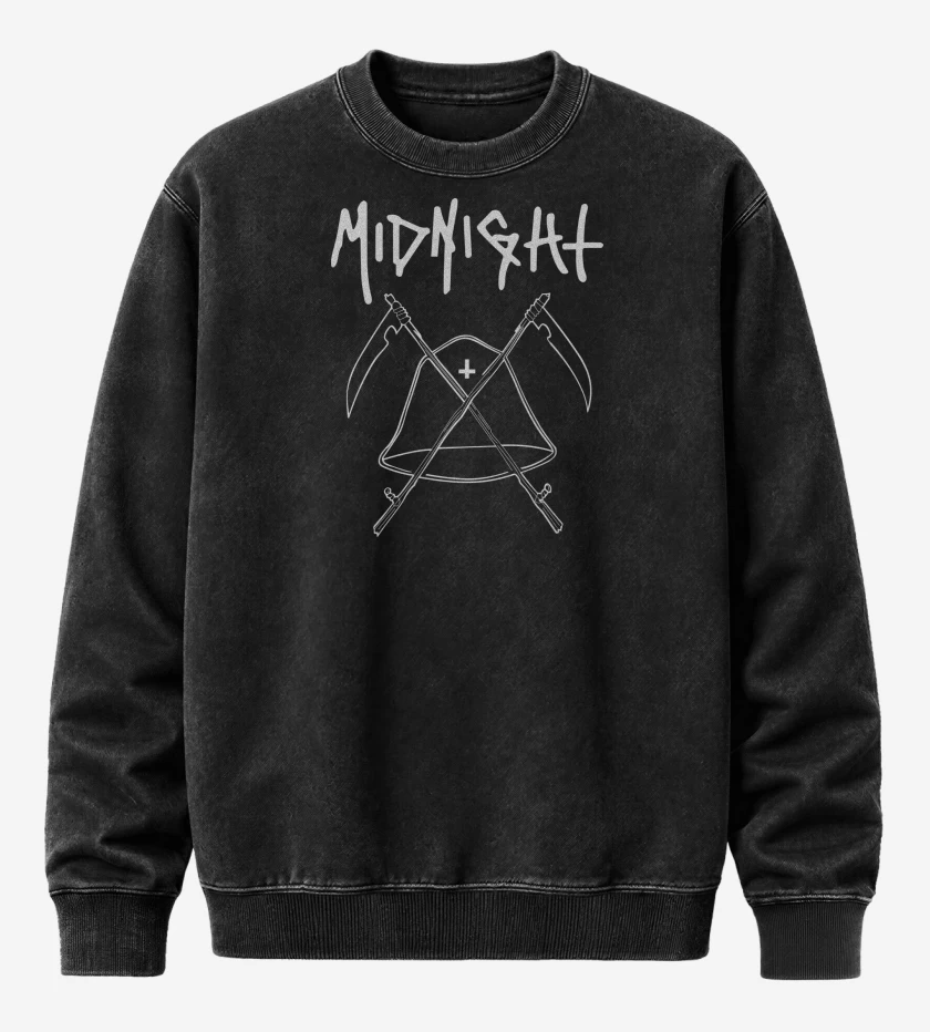 Poleron Polo Acid Wash Negro de Midnight Logo