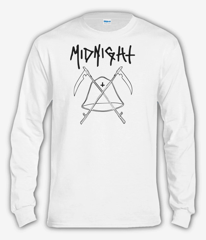 Polera manga larga Blanco de Midnight Logo N