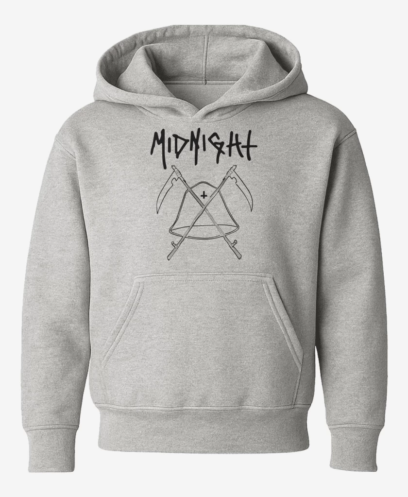 Poleron de niño Gris Melange de Midnight Logo N