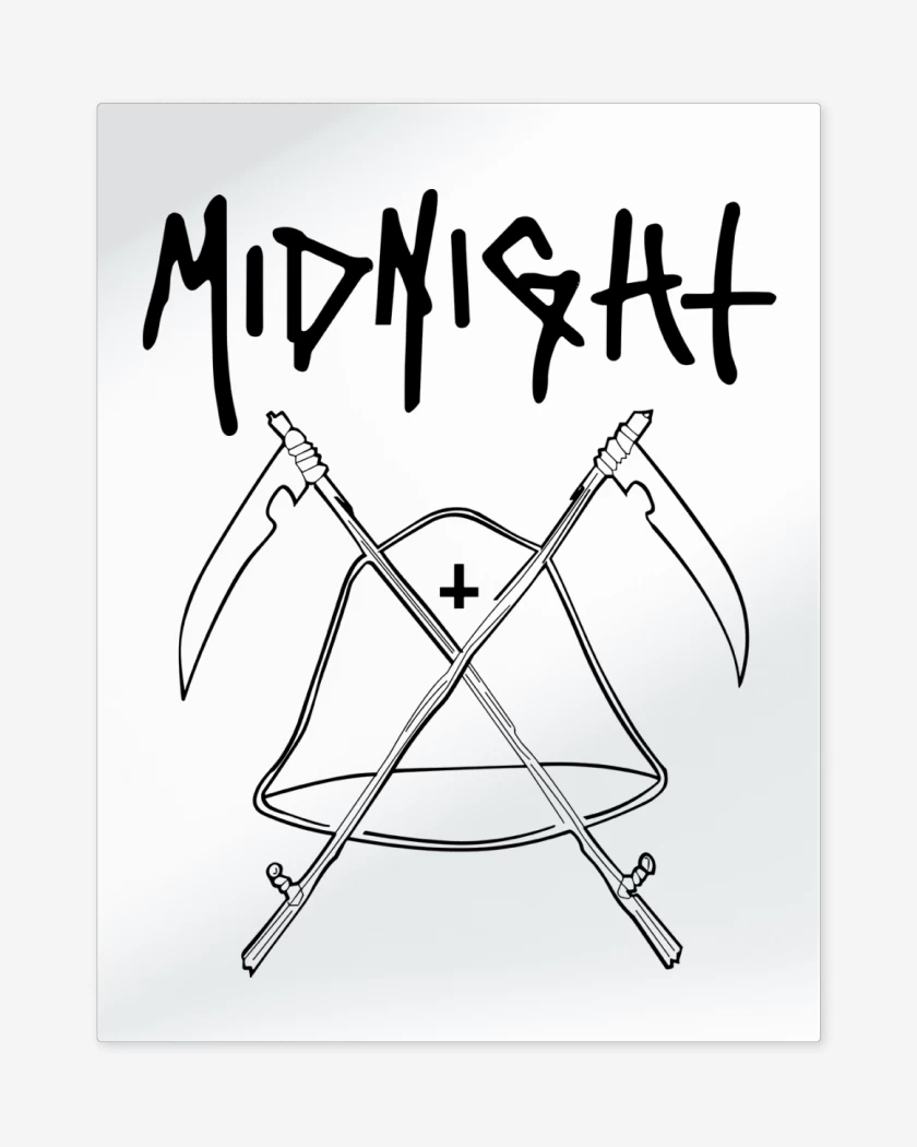 Print metalico Blanco de Midnight Logo N