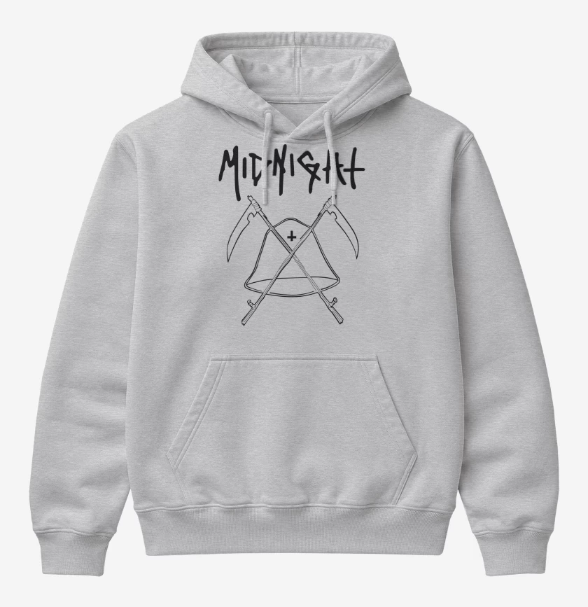 Poleron Canguro básico Gris Melange de Midnight Logo N