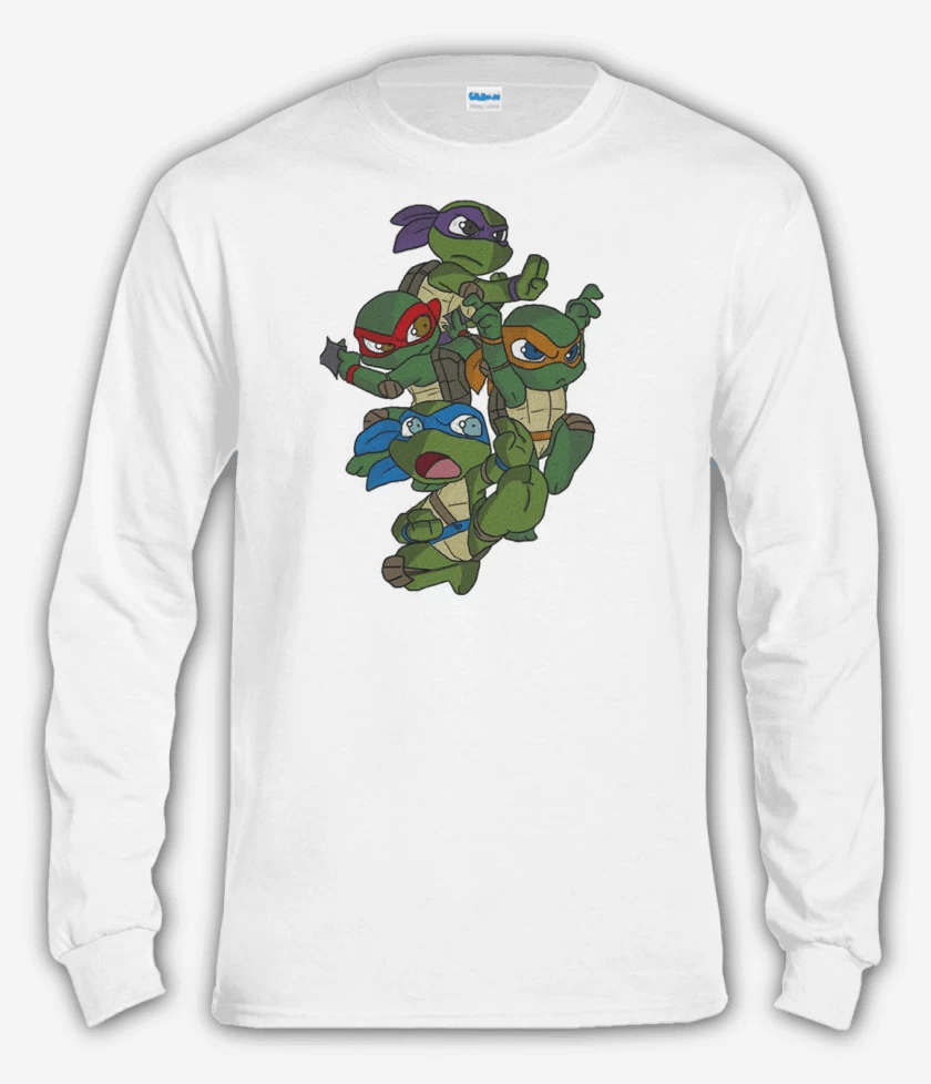 Polera manga larga Blanco de Tortugas ninjas
