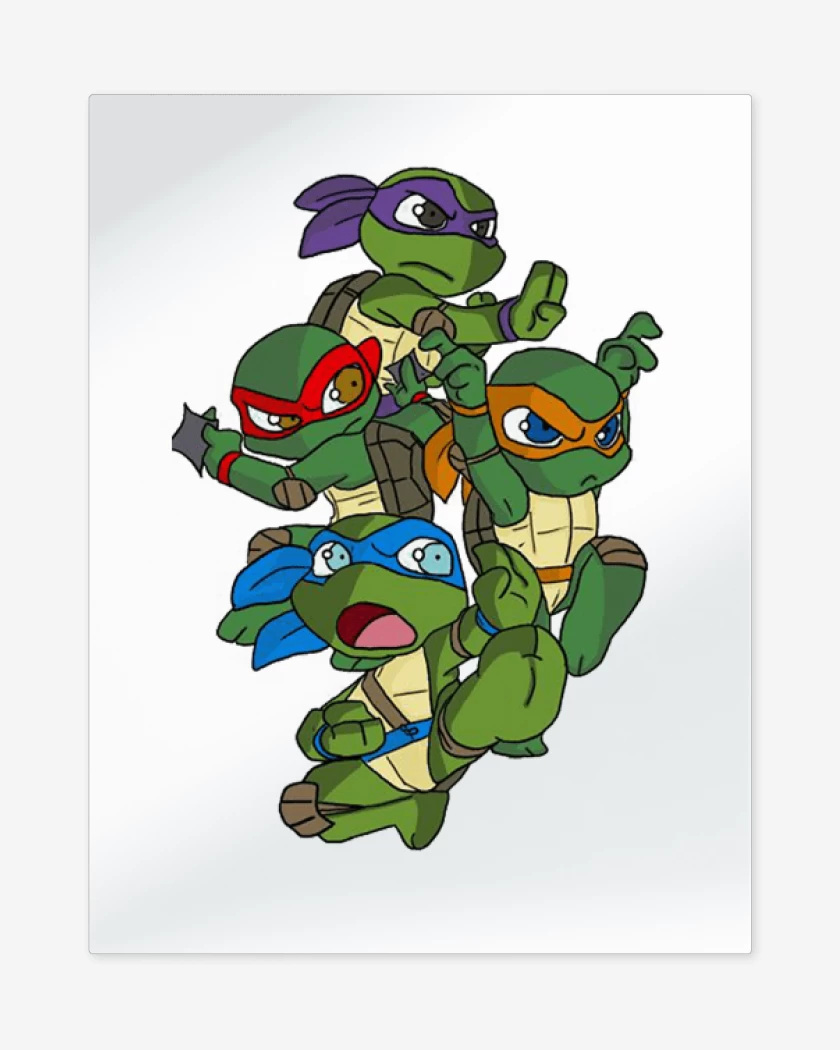 Print metalico Blanco de Tortugas ninjas