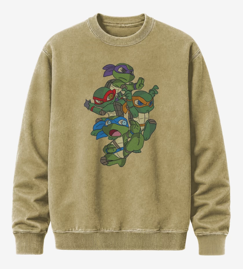 Poleron Polo Acid Wash Beige de Tortugas ninjas