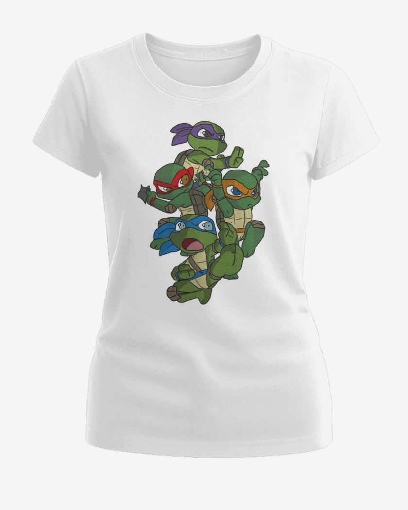 Polera de Mujer Blanco de Tortugas ninjas