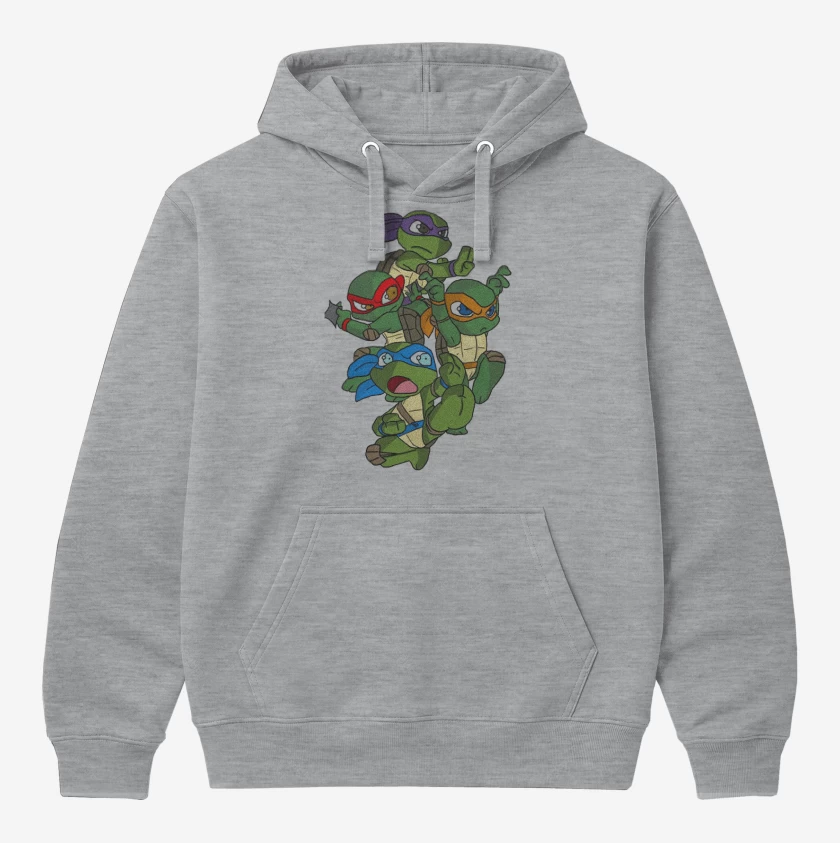 Polerón Canguro Gris Melange de Tortugas ninjas