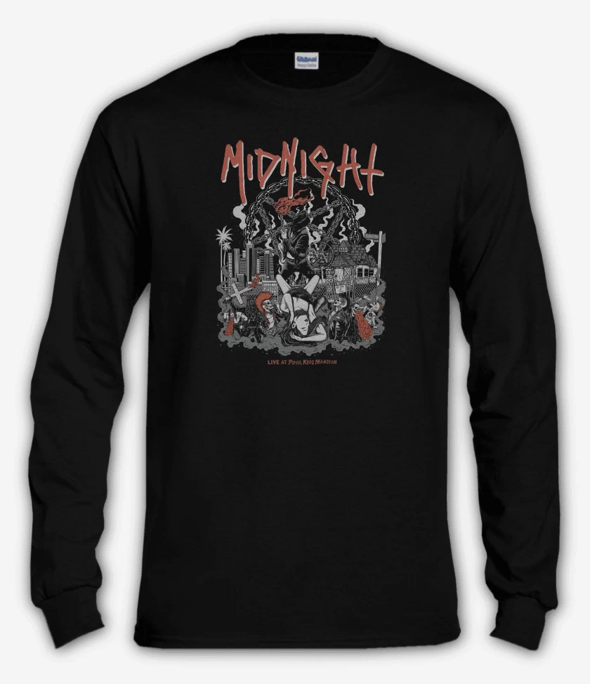 Polera manga larga Negro de Midnight Live 