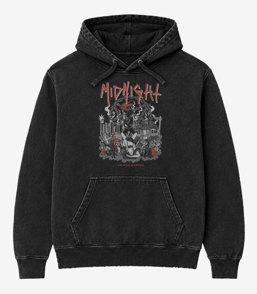 Poleron Canguro Acid Wash Negro de Midnight Live 