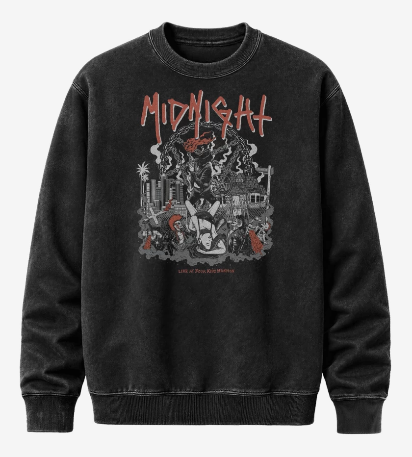 Poleron Polo Acid Wash Negro de Midnight Live 