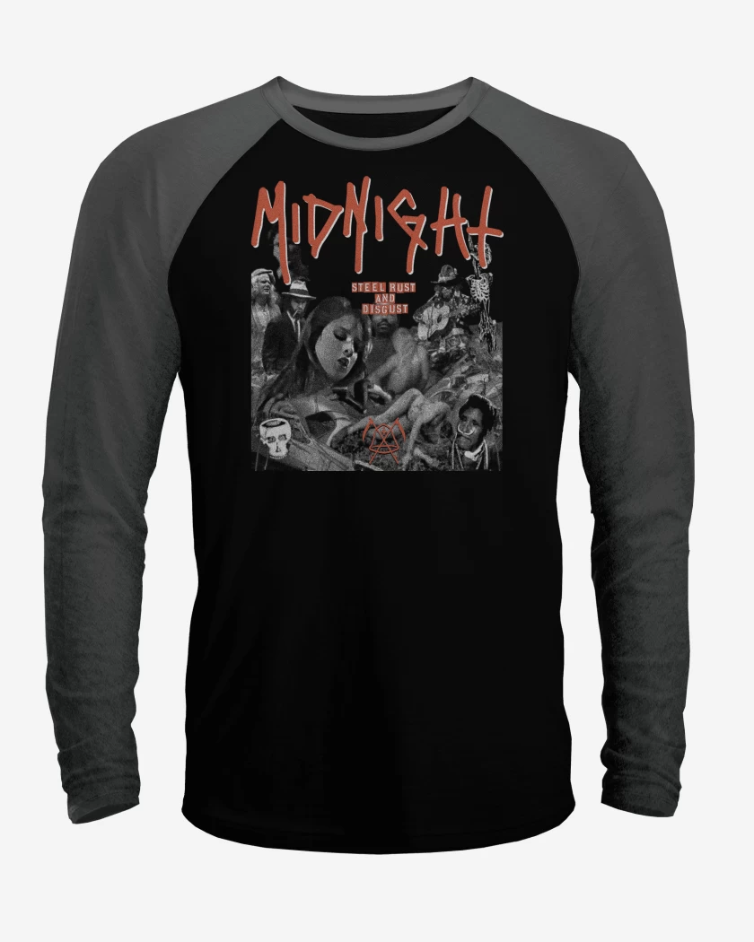 Polera Raglan Midnight Steel Rust and Disgust