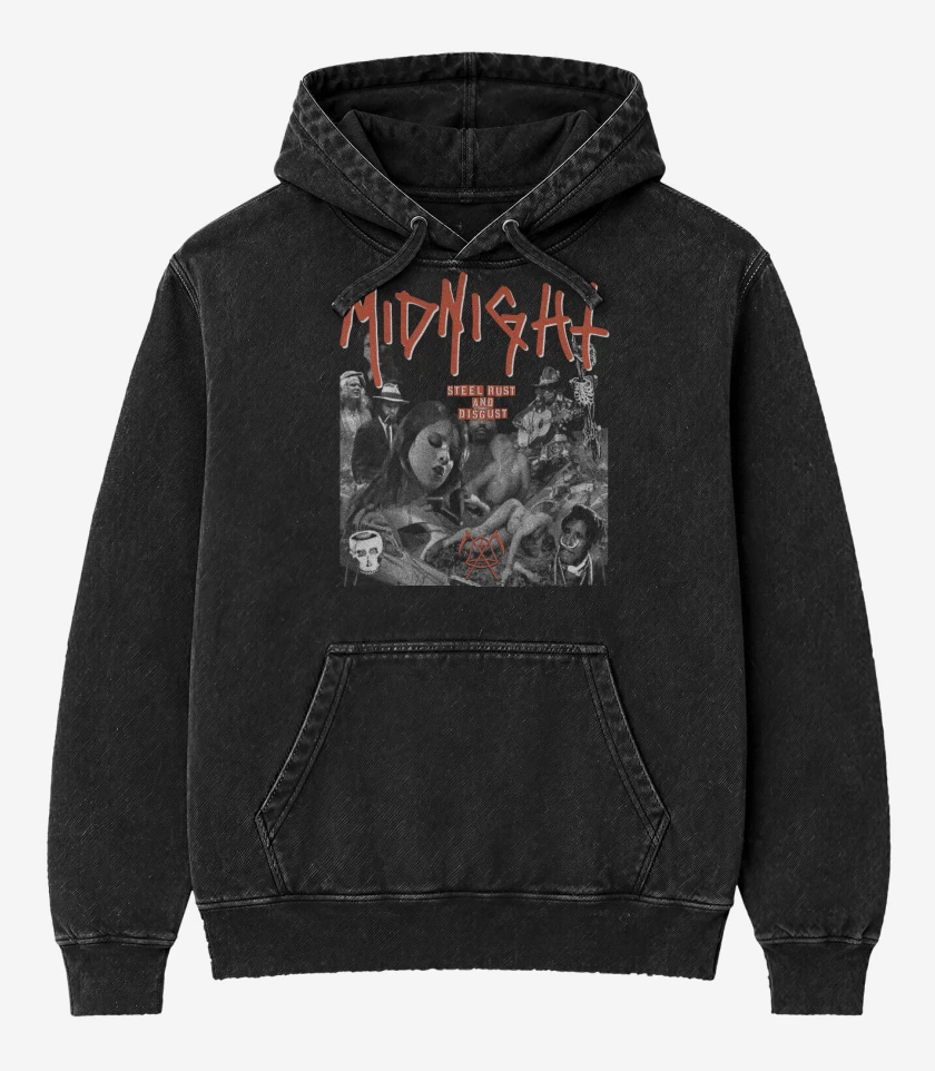 Poleron Canguro Acid Wash Midnight Steel Rust and Disgust