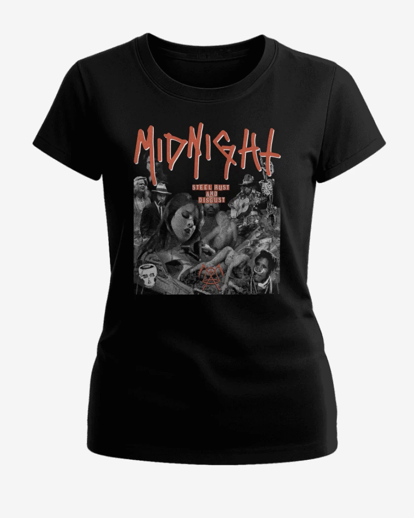 Polera de Mujer Negro de Midnight Steel Rust and Disgust