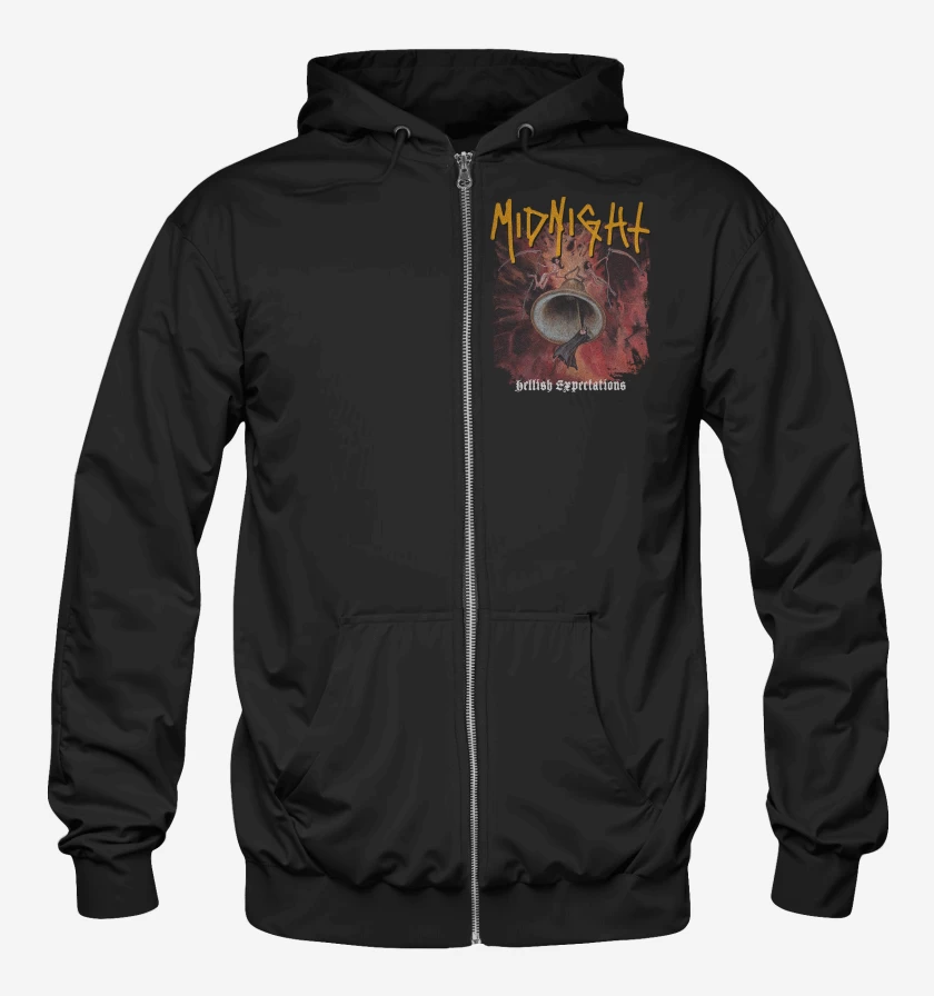 Poleron Canguro con cierre Negro de Midnight Hellish Expectation