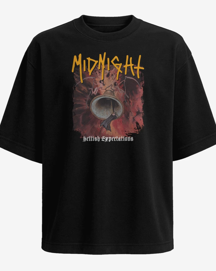 Polera Oversize Negro de Midnight Hellish Expectation