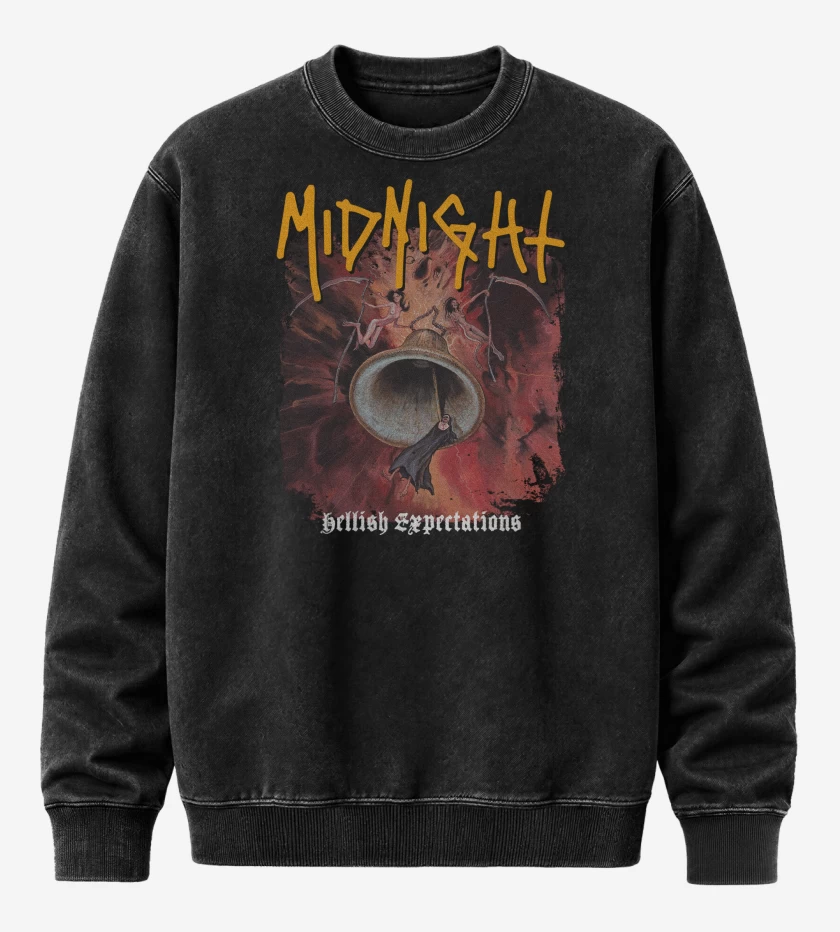 Poleron Polo Acid Wash Negro de Midnight Hellish Expectation