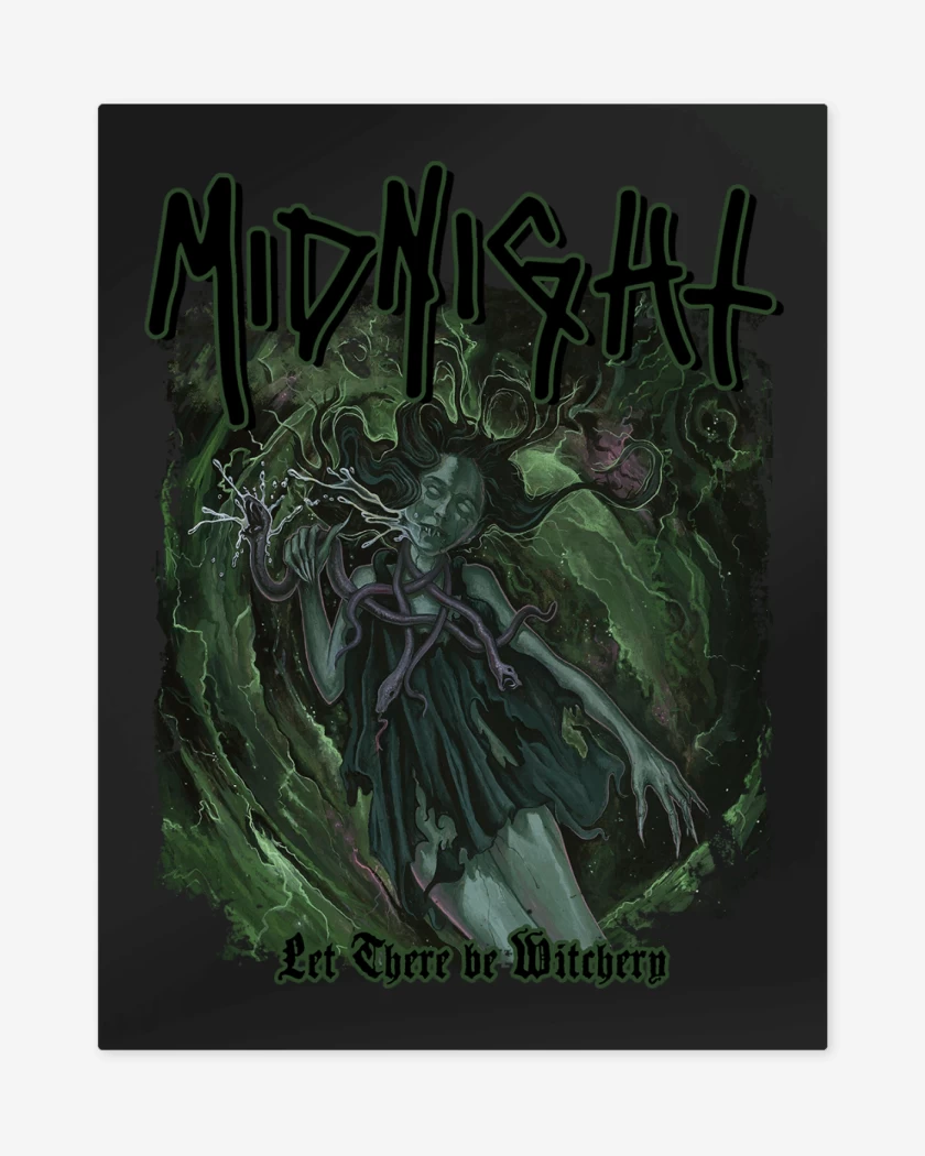 Print metalico Negro de Midnight Let There Be Witchery