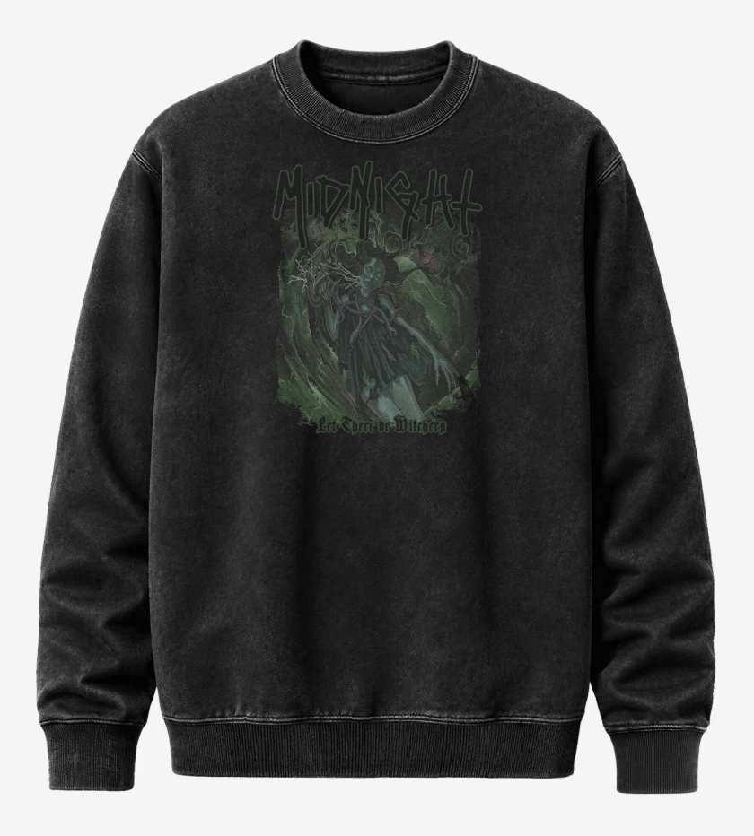 Poleron Polo Acid Wash Negro de Midnight Let There Be Witchery