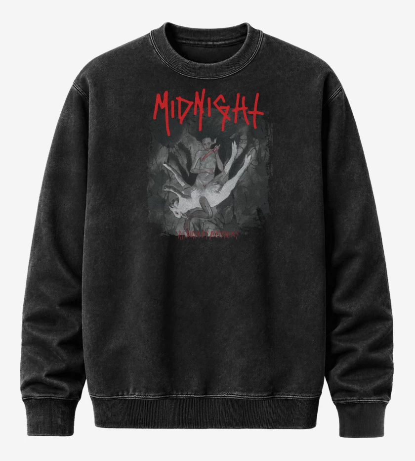 Poleron Polo Acid Wash Negro de Midnight Rebirth