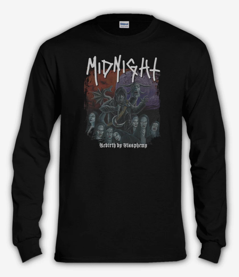 Polera manga larga Negro de Midnight Rebirth By Blasphemy