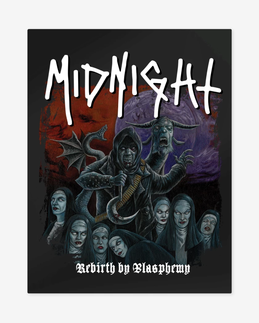 Print metalico Negro de Midnight Rebirth By Blasphemy