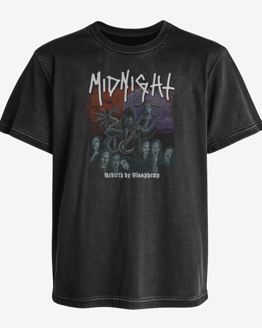 Polera desgastada Midnight Rebirth By Blasphemy