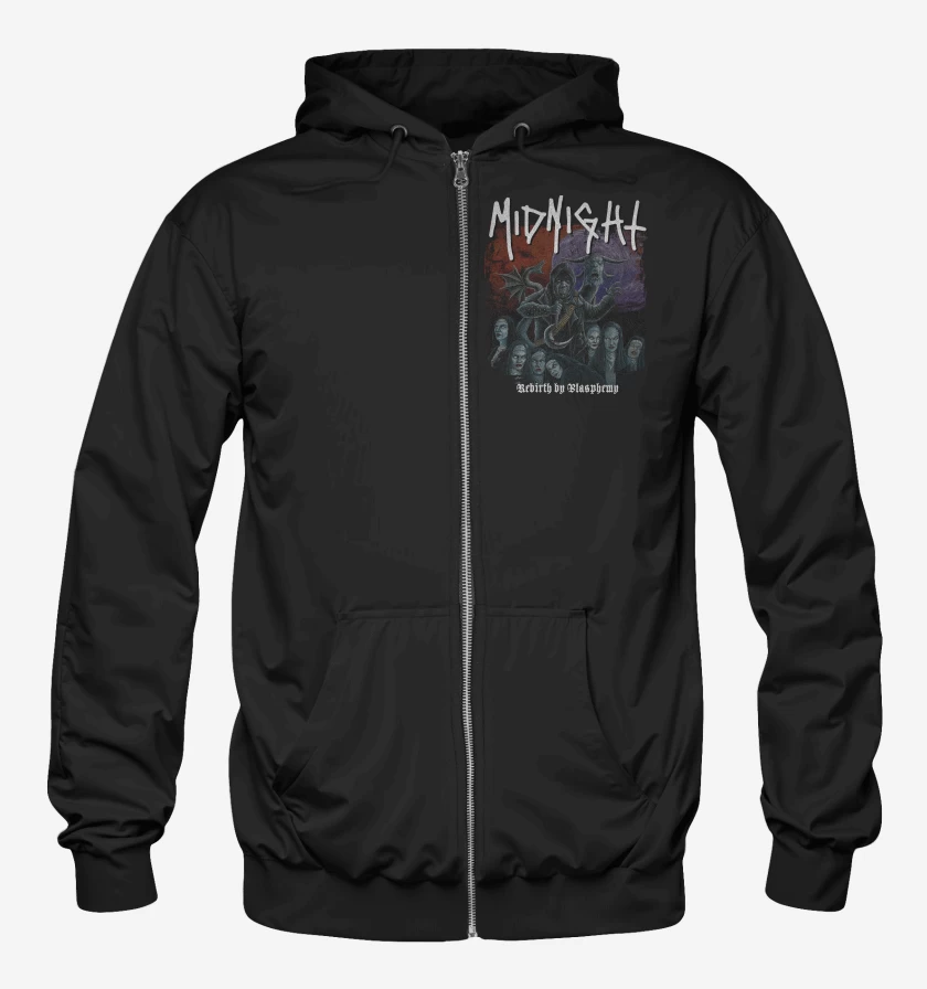 Poleron Canguro con cierre Midnight Rebirth By Blasphemy