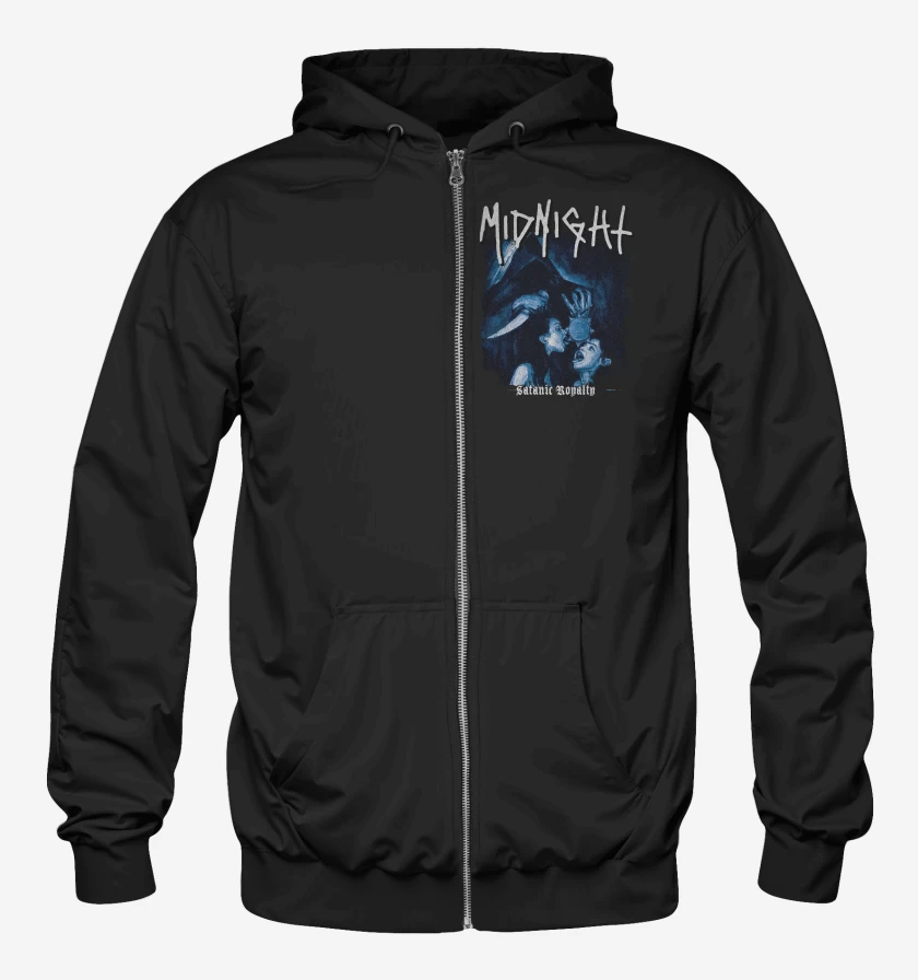 Poleron Canguro con cierre Negro de Midnight Satanic Royalty