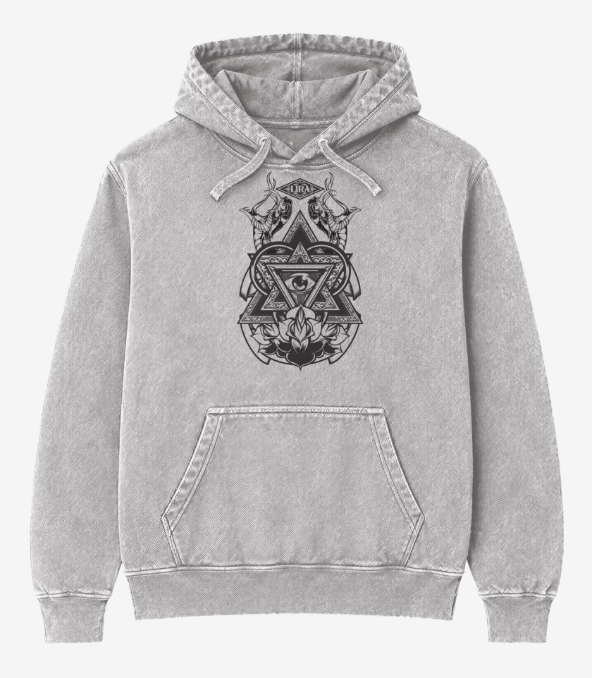Poleron Canguro Acid Wash Gris Melange de Snakes