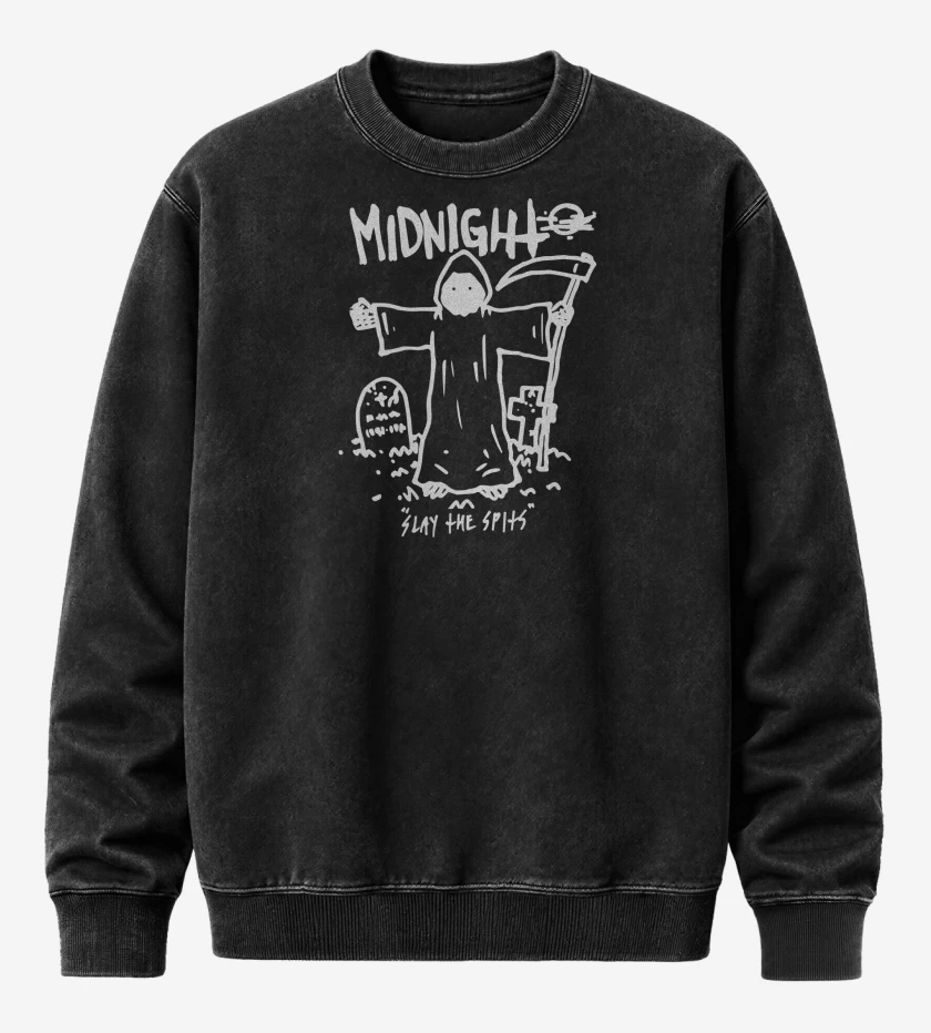 Poleron Polo Acid Wash Negro de Midnight Slay the Spits B
