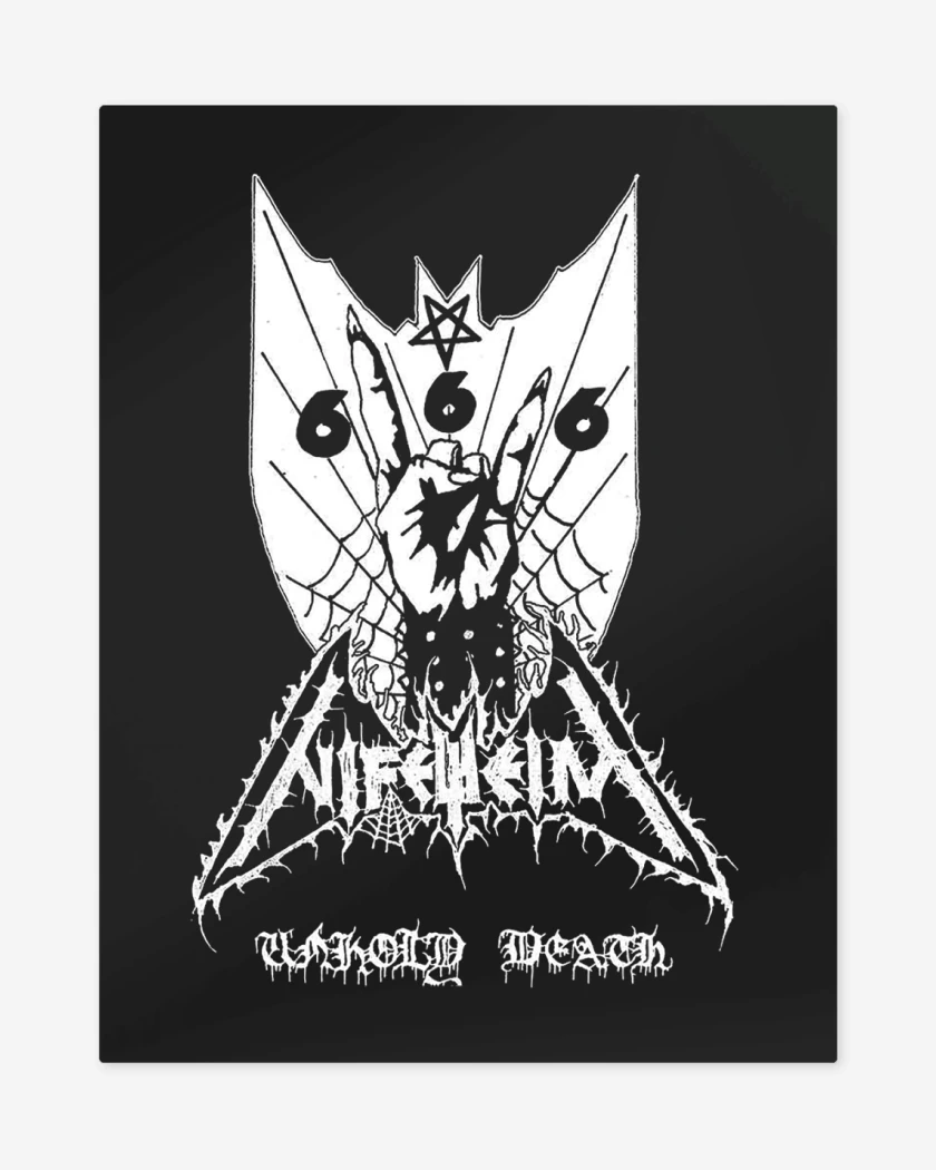 Print metalico Negro de Nifelheim Unholy Death